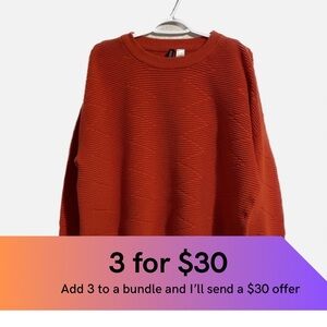 Divided, 100% cotton cropped boxy sweater.